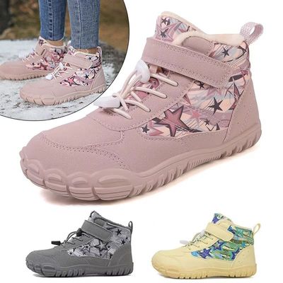 Waterproof Kids Barefoot Snow Boots New Wide Toe Winter Warm