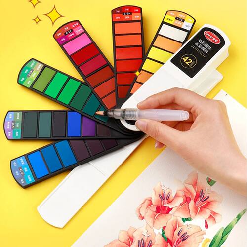 18/24/36/42 Solid Watercolor Pigment Set Foldable Travel Wat