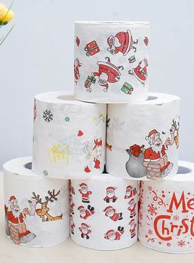 Christmas Toilet Paper Festival Theme Printed Wood Pulp Toil