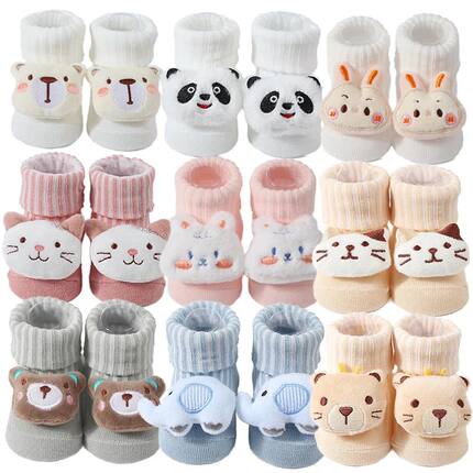 Cute Cartoon Doll Newborn Socks Spring Baby Soft Thin Knitte