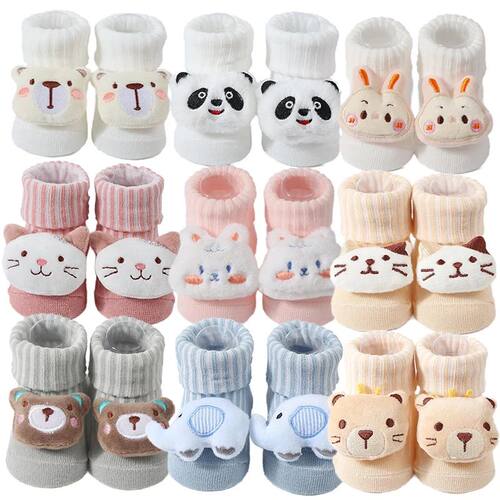 Cute Cartoon Doll Newborn Socks Spring Baby Soft Thin Knitte