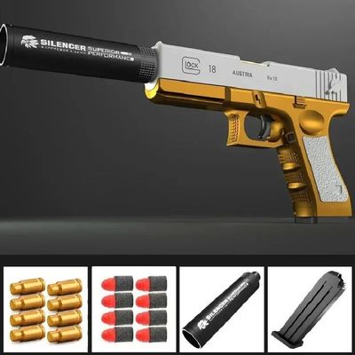 Newest Glock18 Shell Ejecting  Pistol Soft Bullet Toy Gun We
