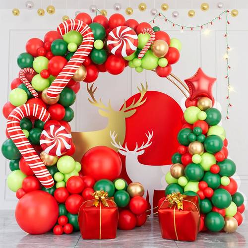 Christmas Candy Cane Balloon Garland Arch Kit Merry Christma