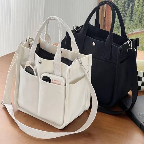 Casual Women's Shoulder Bag Multi-pocket Canvas Crossbody Ba