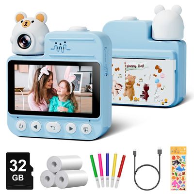 Kids Camera Instant Print, 3.0'' Kids Instant Camera with 32