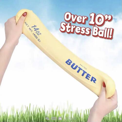 Jumbo Cube Cheese Stress Ball - Big Shapeable Squeeze Ball N