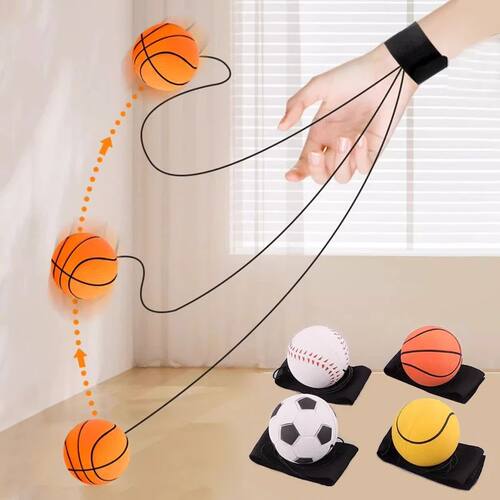 1-4PCS New Elastic Return Sponge Ball Nylon String Game Exer