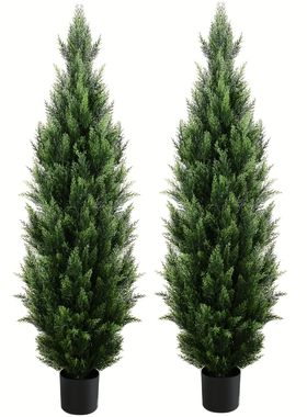 SucceBuy Artificial Cedar Topiary Tree Evergreen Fake Pine C