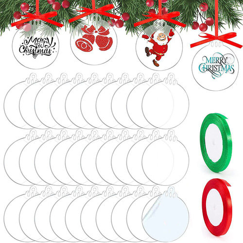 Christmas Holiday Decoration Transparent Acrylic Round Stock