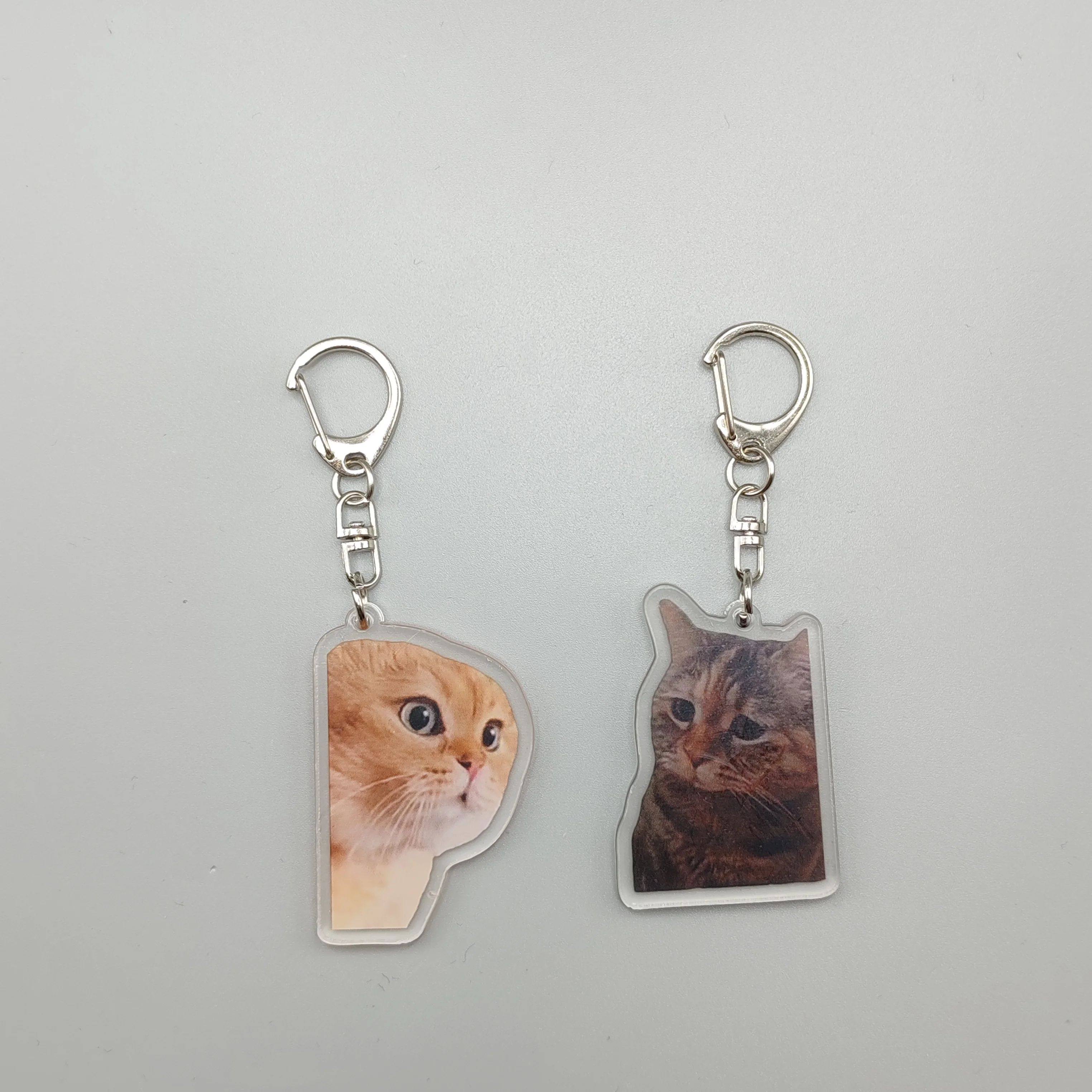 Women's Bag Pendant Cute Keychain For Bags Two Cats Talking