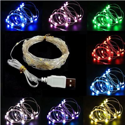 LED String Lights USB Silver thread Garland Fairy Lights Out