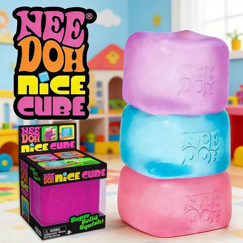 NEW HOT NeeDoh Nice Ice Squish Toy Super Solid Cube Squeeze
