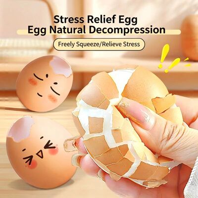 Realistic Silicone Egg Squeeze Toy Crack Egg Fidget Squishy
