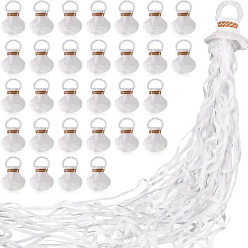 10pcs White Hand Throw Streamers Confetti Poppers No Mess Pa