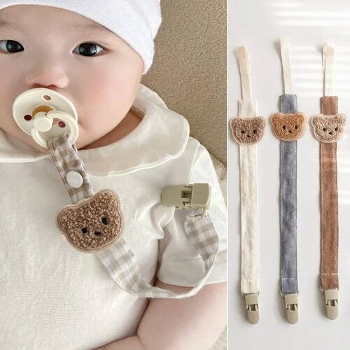 Cute Bear Baby Pacifier Chain Clips Holders Anti-drop Chain