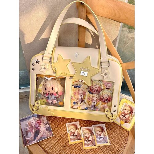 Large Capacity Star Yellow Handbag Ita Bag Women Transparent