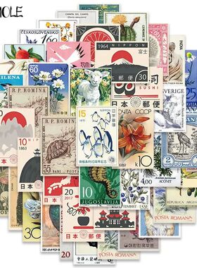 10/30/50PCS Cartoon Retro Art Stamps Stickers  Style DIY Tra