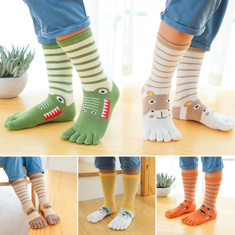3 Pairs 3-12y Kids Toe Socks Girls Boys Five Finger Socks Au