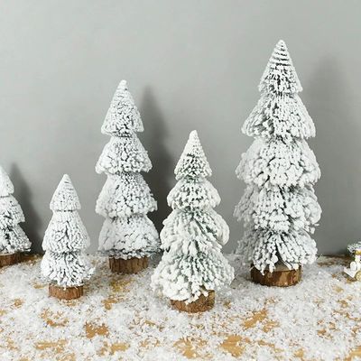 Mini Christmas Tree Ornaments Snow Pine Tree  Christmas Deco