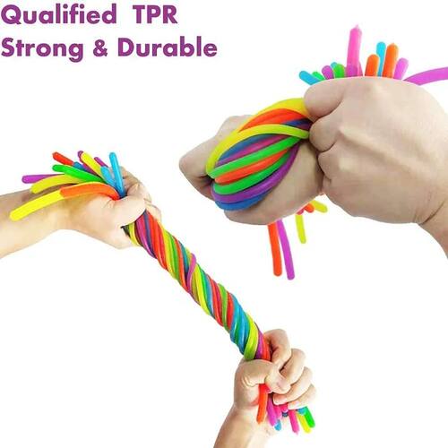 6Pcs Monkey Noodles Sensory Stch Strings Fidget ToysTPR Rope