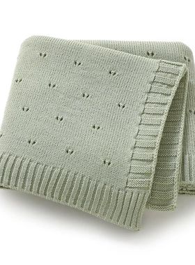 Newborn Baby Blanket Knitted Solid Infant Stroller Swaddling