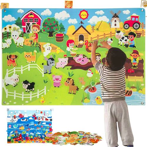 Farm Animals Felt Story Board Set Storytelling Early Learnin