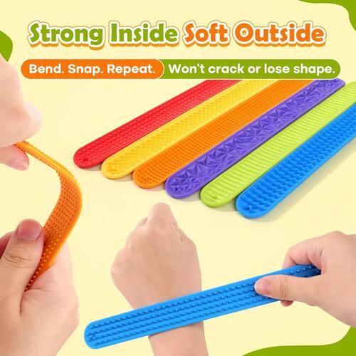 1/6/12PCS Textured Silicone Slap Bracelet Sensory Toys Anxie