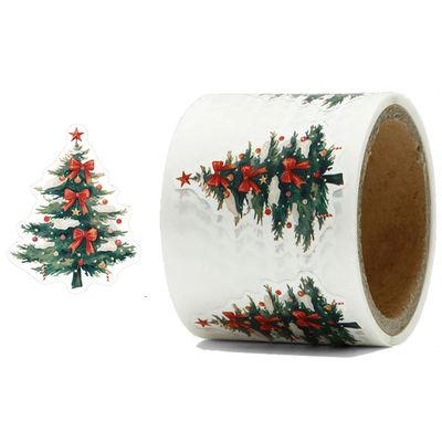 120Pcs Gift Sealing Stickers Christmas Tree Design Self-adhe