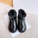 Leather Genuine Sheepskin Children Boots Wool Snow Warm