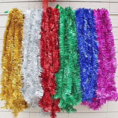 2m Christmas Garland, Gold, Silver, Red, Blue, Green,Santa G