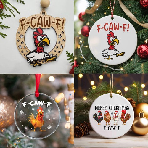 Cheeky Chicken F-caw-f Ornament Christmas Pendant Decoration