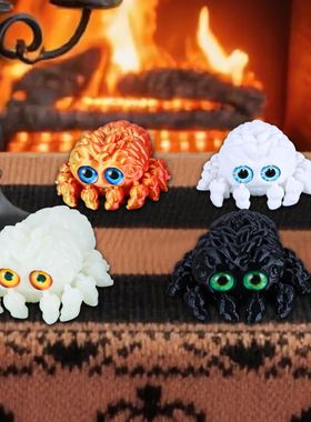 4PCS 3D Printed Spider with 10 Movable Legs & Realistic Eyes