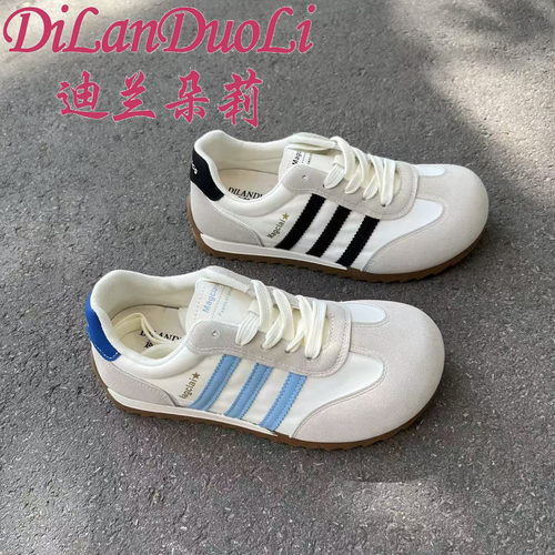 迪兰朵莉早秋新款2026年平底防滑休闲简约75-373时尚百搭德训鞋女