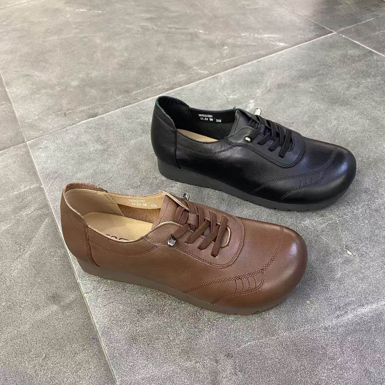 707522281佰诗奴早秋新款2025真皮时尚舒适简约深口妈妈小皮鞋女,女鞋,深口单鞋,淘宝优惠券,粉丝福利购,淘宝优惠卷