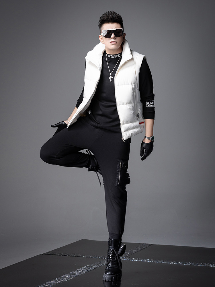 SXF SAINT SIVAN 남성용 다운 조끼 2023 신작 겨울 남성 자켓 스탠드 칼라 트렌디 브랜드 민소매 조끼 남성