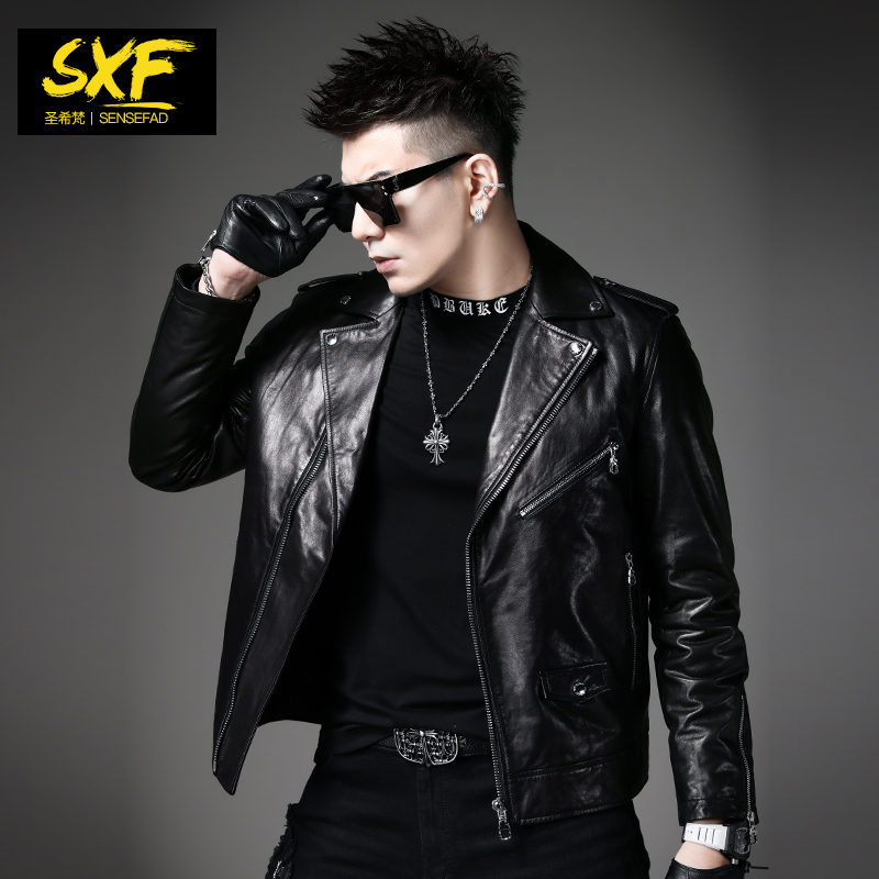 sxf圣希梵2022新款潮牌真皮皮衣
