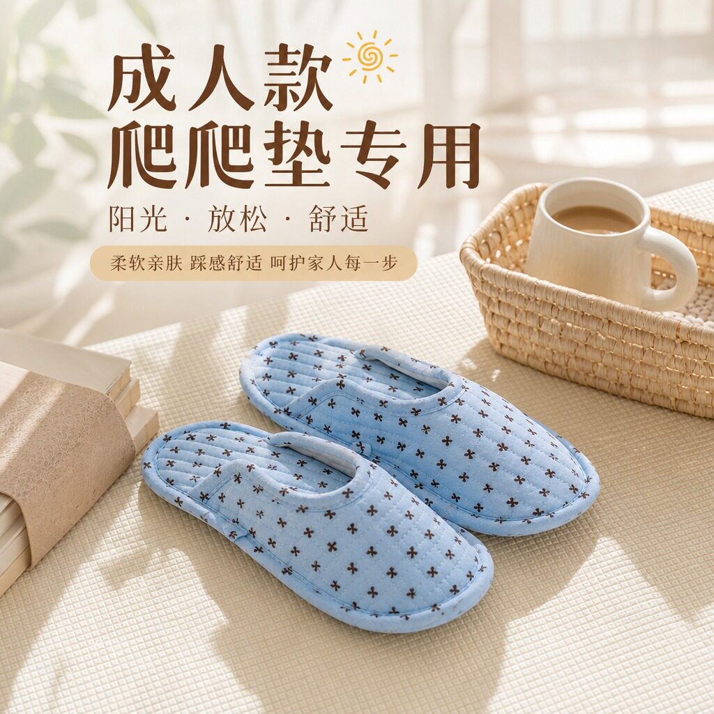 新款爬爬垫专用纯棉静音布底包头
