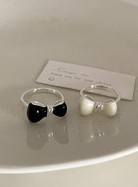 滴油金属蝴蝶结开口戒指女