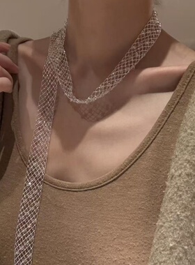 蕾丝网纱流苏项链一款多戴配饰