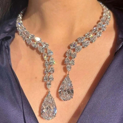 水滴项圈项链百搭锆石项链锁骨链