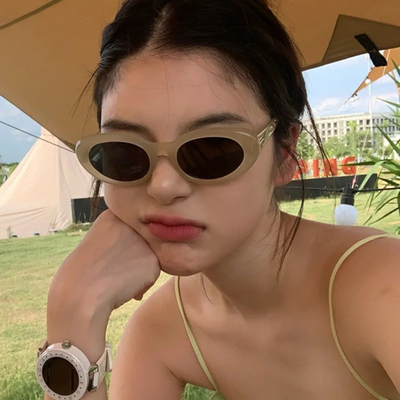 CDLM陈大刘芒小红薯同款日常百搭显脸小椭圆墨镜高级防晒太阳镜