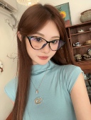 CDLM陈大刘芒 可配度数欧美辣妹TR超轻猫眼眼镜素颜防蓝光平光镜