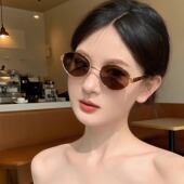 CDLM陈大刘芒 复古老钱风椭圆形墨镜太阳眼镜防紫外线 谭松韵同款