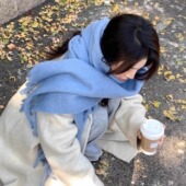 CDLM陈大刘芒 人手一条 氛围感韩女纯色加厚大围巾百搭披肩围脖