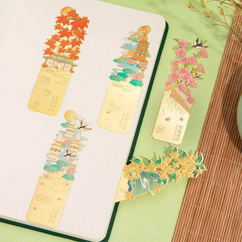 杭州西湖文创灵隐寺金属书签高颜值古典中国风旅游纪念品伴手礼物