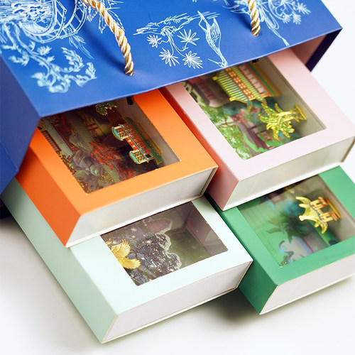 苏州园金属书签林手提袋礼盒套装