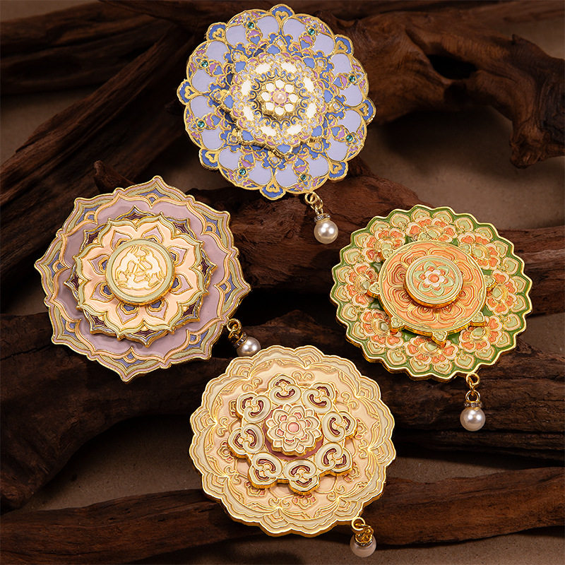 敦煌藻井纹文创纪念品金属旋转冰箱贴高颜值礼物创意小礼品伴手礼