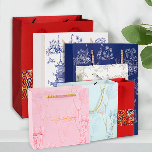 白卡纸手提袋子加厚生日礼物伴手礼国风包装袋牛皮纸袋小号礼品袋