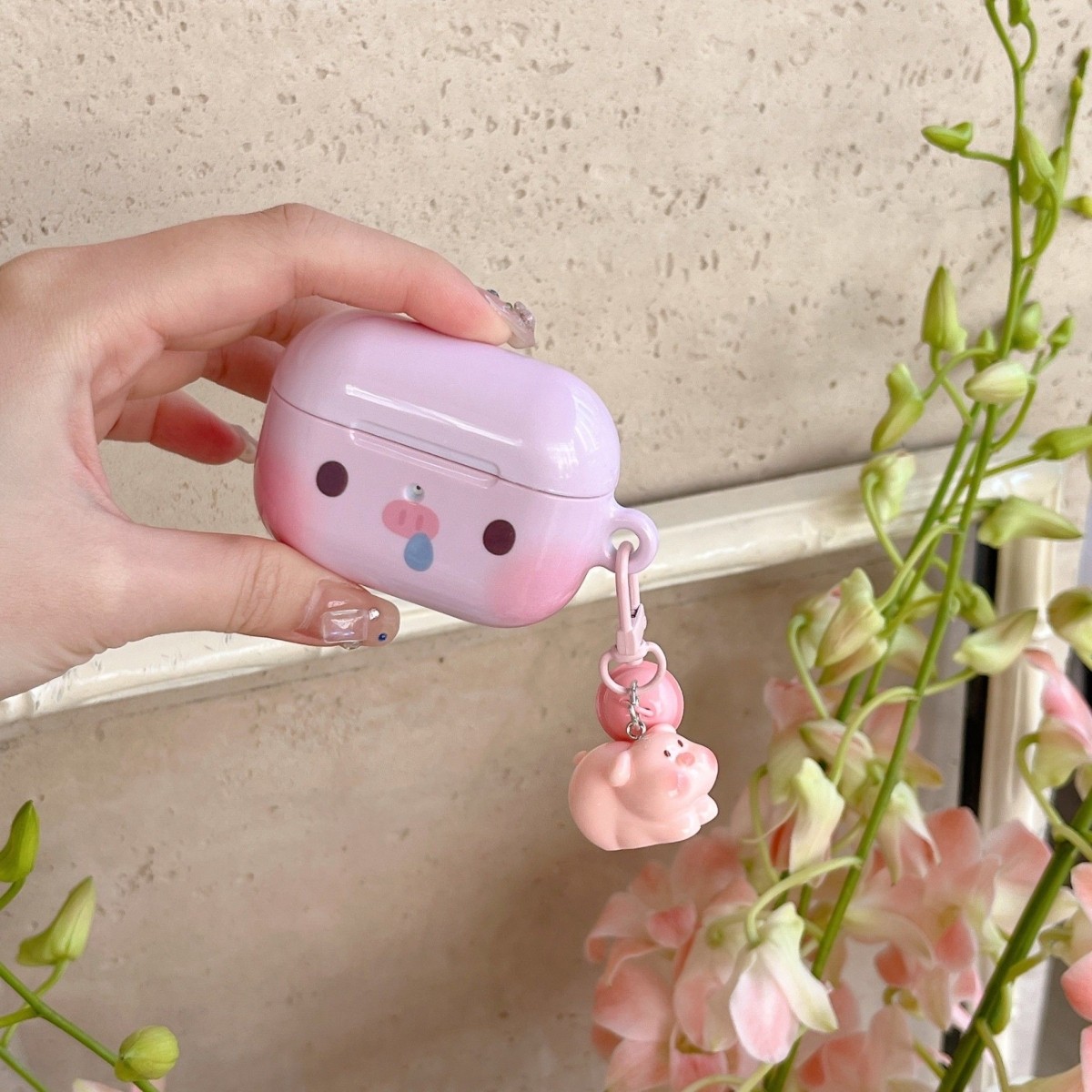 韩系ins少女粉色鼻涕小猪苹果耳机壳新款菲林适用AirPods4保护套新款iPod防摔保护套1/2代无线蓝牙