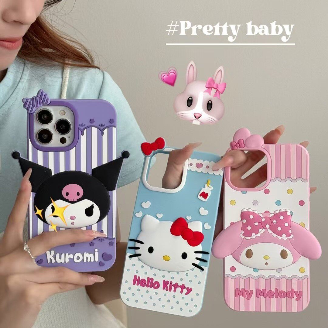 苹果手机壳硅胶hellokitty蝴蝶结立体适用iPhone16pro手机壳三丽鸥苹果15promax防摔保护套卡通可爱新款女软